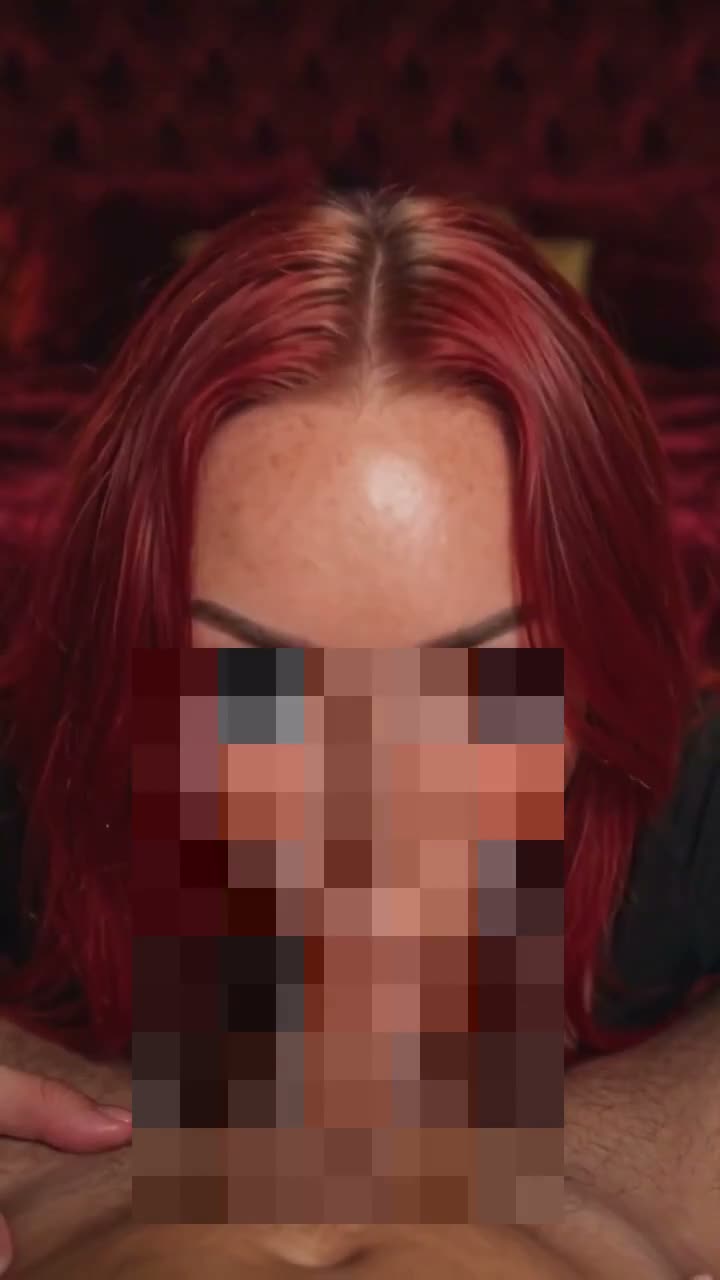 Glamour AI Porn Video: POV blowjob and deepthroat in a red-lit boudoir