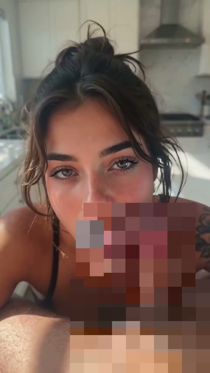 Photorealistic AI Porn Video: POV underside licking in a sunny kitchen